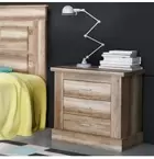 Mesita de Noche 3 Cajones, Mesilla de Dormitorio, Color Cañón , Medidas: 66...