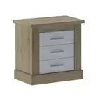 Mesita de Noche 3 Cajones, Mesilla de Dormitorio, Color Cambrian y Blanco ,...