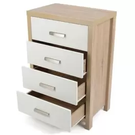 Sinfonier dormitorio 4 cajones color cambria blanco con guias...