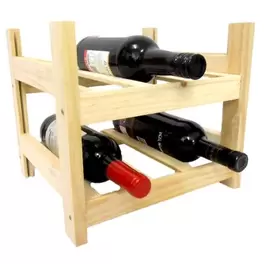 Botellero de Madera de Pino apilable en Color Natural para 6...