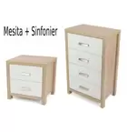 Pack Mesilla de Noche + Sinfonier 4 Cajones: ¡Doble Estilo! (SALDO)