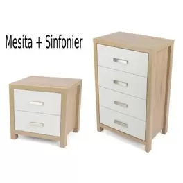 Pack Mesilla de Noche + Sinfonier 4 Cajones: ¡Doble Estilo! (SALDO)