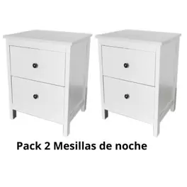 Mesitas - Mesillas de Noche dormitorio de 2 Cajones Color Blanco,...