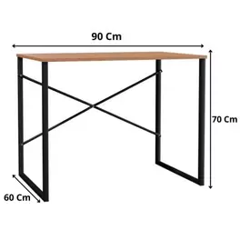 (SALDO) Mesa de Ordenador Estilo Industrial Color Nogal y Negro...