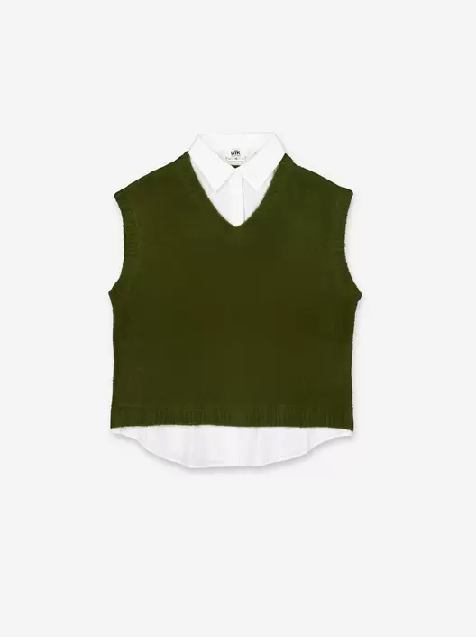 Knitted vest with shirt - ULK Joile