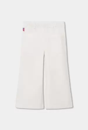 Pantalón niña de punto blanco