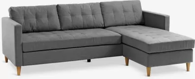 Sofá FALSLEV chaise longue tela gris