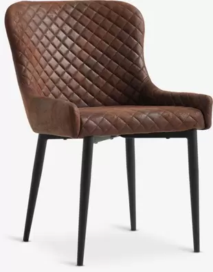 Silla de comedor PEBRINGE marrón envejecido/negro