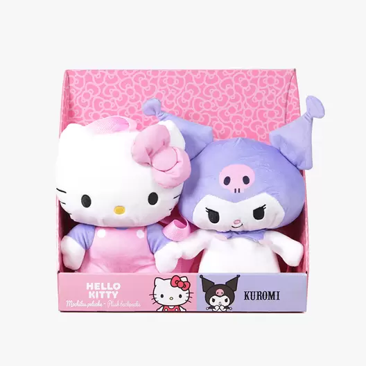 SANRIO SET 2 MOCHILAS PELUCHE HELLO KITTY Y KUROMI