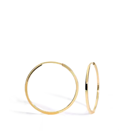 Pendientes aro lisos medianos oro 18 quilates