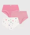 Juego de braguitas infantiles de algodón de talle alto con estampado de corazones