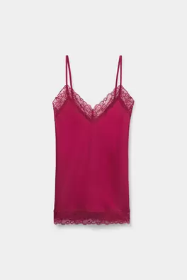 Top lencero con encaje y seda