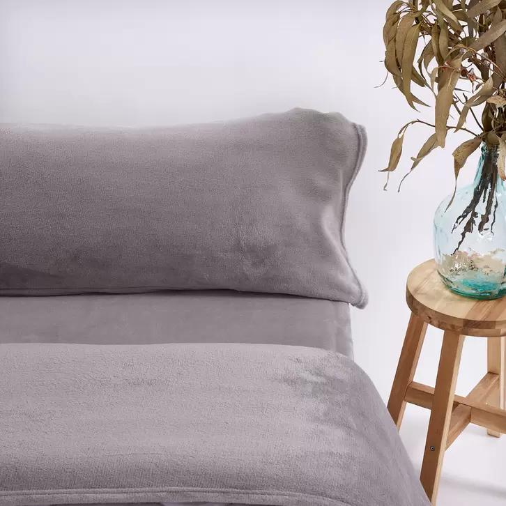 Juego de sábanas sedalina lisa gris