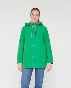Parka Largo Medio Cordon Contraste Verde
