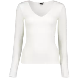 Long-sleeved shirt with v-neck