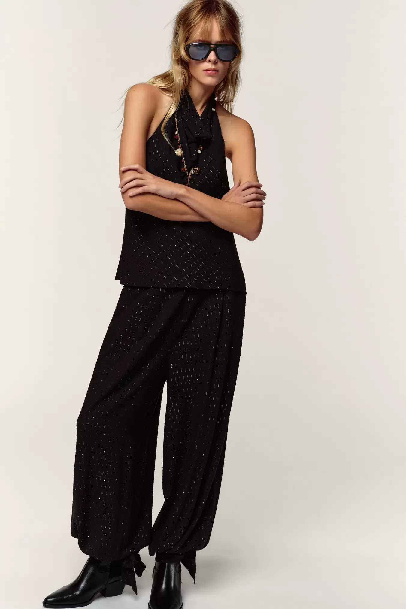 PANTALÓN BOMBACHO HILO METALIZADO