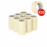 Pack: 20 x Quilosa T021212 Cinta carrocero 48mmx45m papel crepé adhesivo crema claro protección (Caducidad: 31-01-2026)