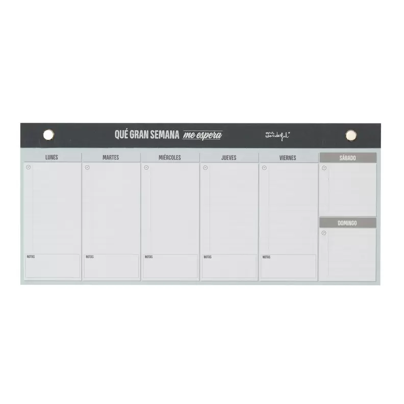 Organizador semanal estrecho - Qué gran semana me espera