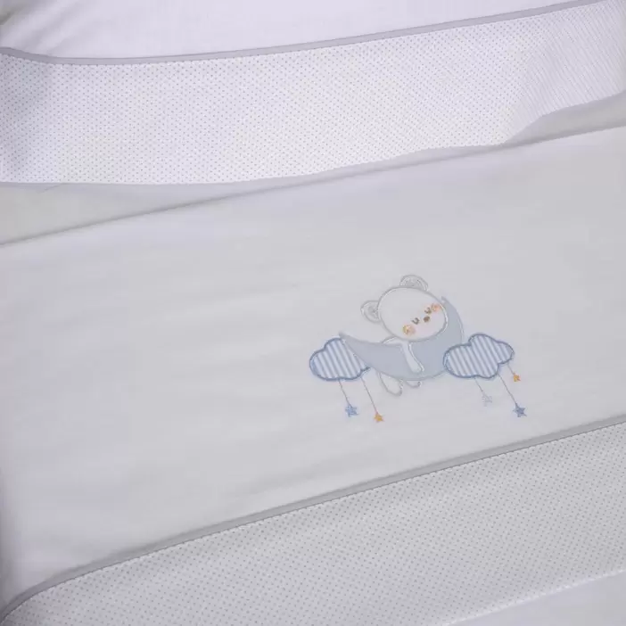 Juego de sábanas cuna oso luna 386 bco/azul