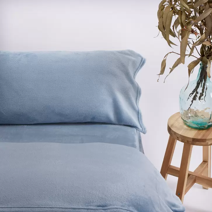 Juego de sábanas sedalina lisa hielo