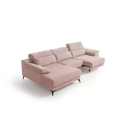 Chaiselongue con asientos extensibles tipo carro y cabezales reclinables italianos