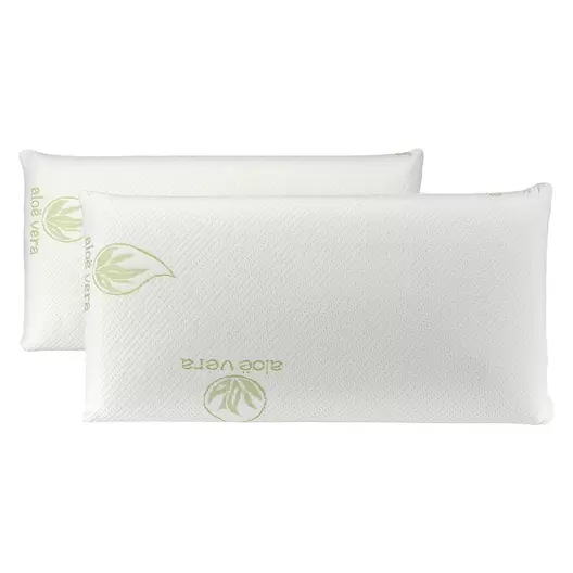 Pack of two 100% viscoelastic anti-allergic flake pillows with aloe vera