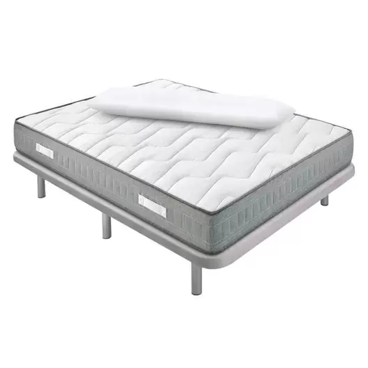 Pack 22 cm pocket spring mattress with memory foam + 3D split upholstered base...