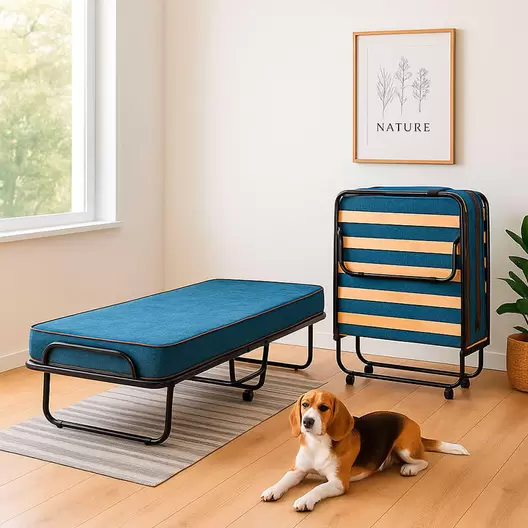 Single Folding Bed with Ergoform Foam Mattress