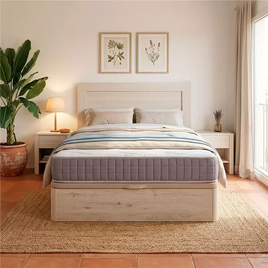 Visco Line mattress 19 cm firmness, high softness and economic + 3D wood folding sofa,...