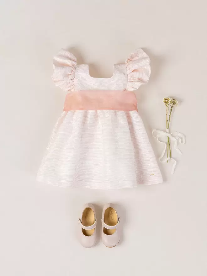 VESTIDO LAZO ESPALDA BLANCO ROTO