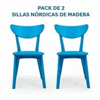 Pack WENDOVER de 2 Sillas de Comedor Nórdicas de Madera – Diseño...