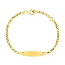 Pulsera de identidad bebé bañada en oro amarillo 15 cm