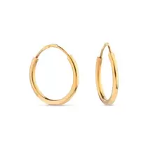 Criollas tubulares de oro 10x1mm 9k Oro Vivo