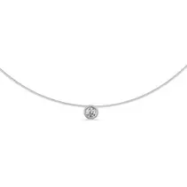 Collar de plata chaton pequeño hilo pescar 42CM