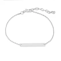 Pulsera de plata con placa rectangular para grabar 18CM