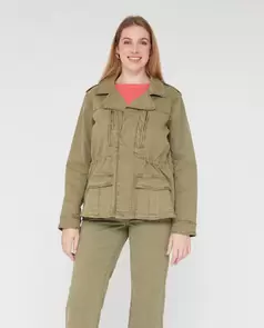 Chaqueta Larga Tachas Caqui