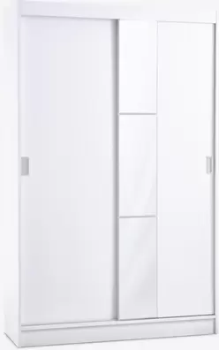 Armario ODDER 120x201 2 puertas correderas con espejo blanco