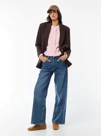 Cárdigan jaspeado con detalles ondulados