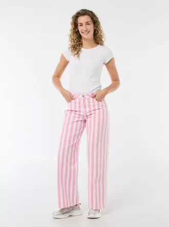 Pantalón wide leg a rayas