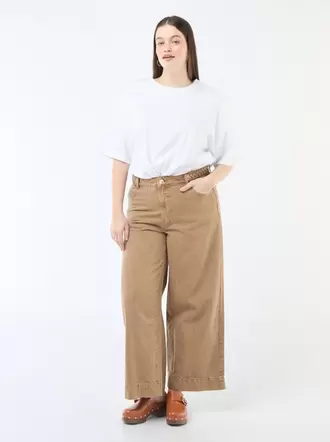 Vaquero palazzo de sarga de tiro alto