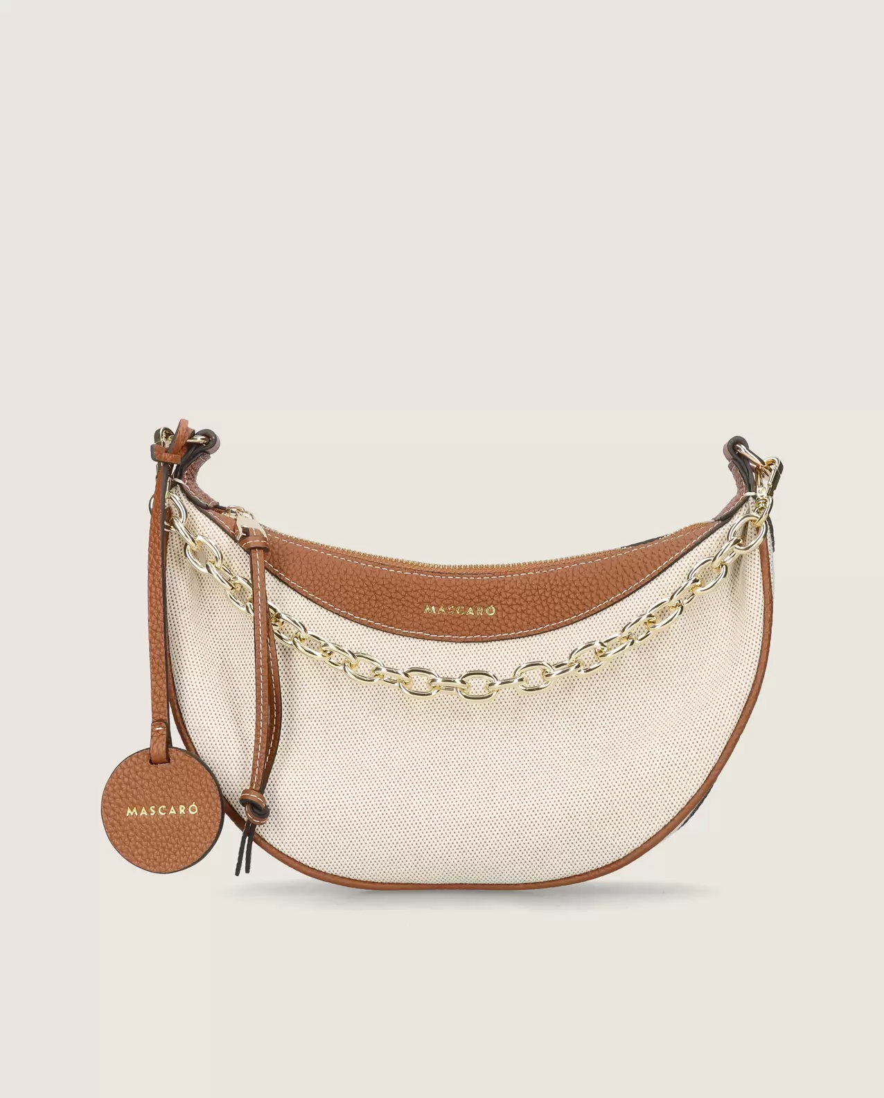 Small Hobo bag in canvas and leather