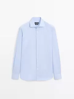 Camisa twill rayas slim fit