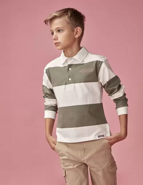 Polo de rayas verde