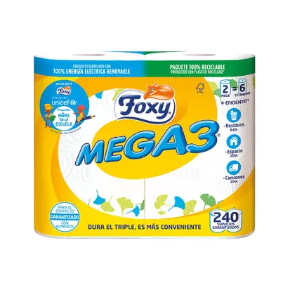 Papel cocina Foxy Mega3, 2 rollos