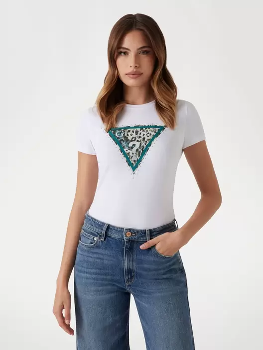 Camiseta elástica con logotipo estampado animal