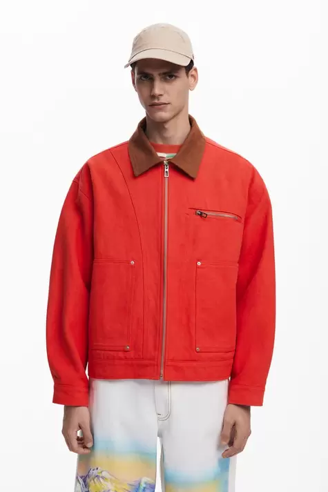 Chaqueta cuello contraste