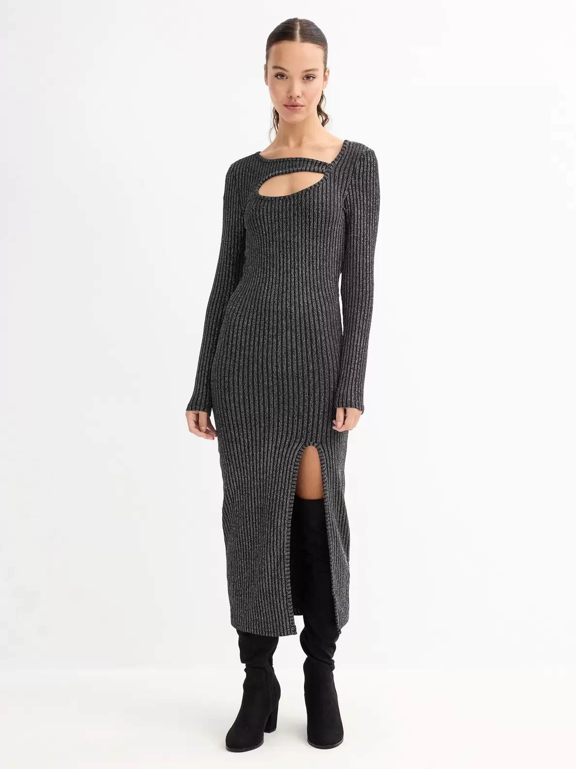 Vestido maxi brillo con...