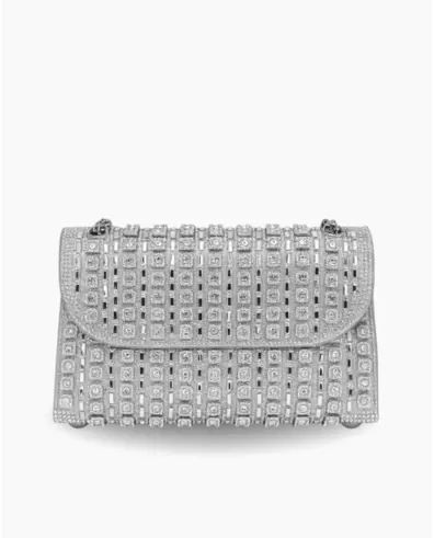 CARTERA STRASS PLATA