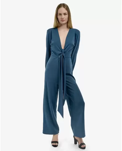 MONO LAZO MANGA LARGA CREP AZUL