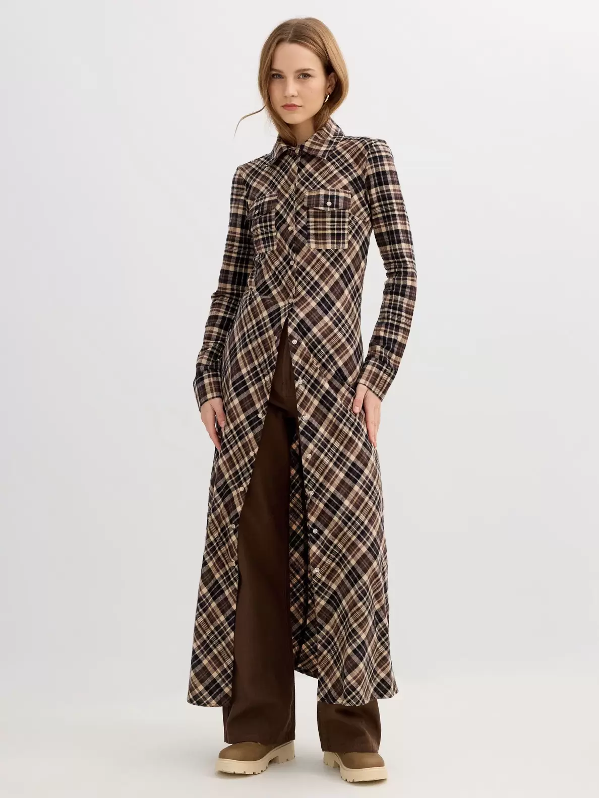 Vestido camisero maxi...